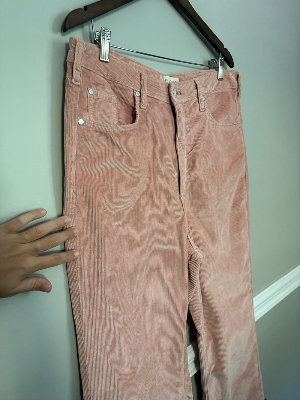 Pilcro Anthropologie Blush Pink Corduroy Cropped Straight Leg Pants 32 - Picture 4 of 13